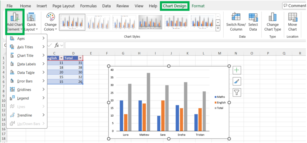 formatting charts in Excel