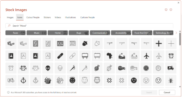 stock icons in powerpoint