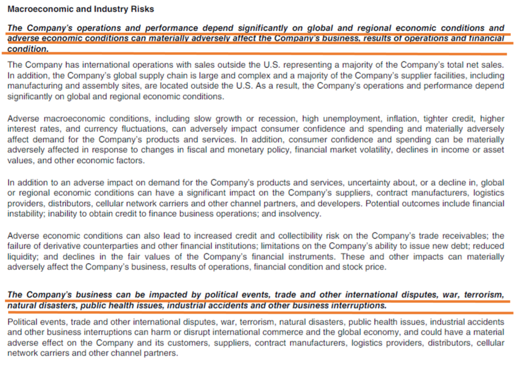 market risk Apple