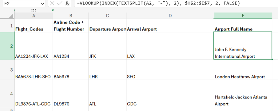 textsplit function in excel